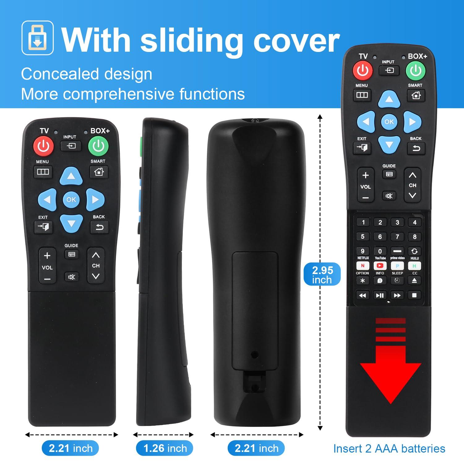 XGBFH Universal Big Button Remote for Seniors, Elderly, 2-Device Control - Learning Functions, Use for TV, Streaming Box, Soundbar Audio Recevier, DVD/VCR/SAT Device & Blue-Ray DVD, Dementia Friendly Gifts
