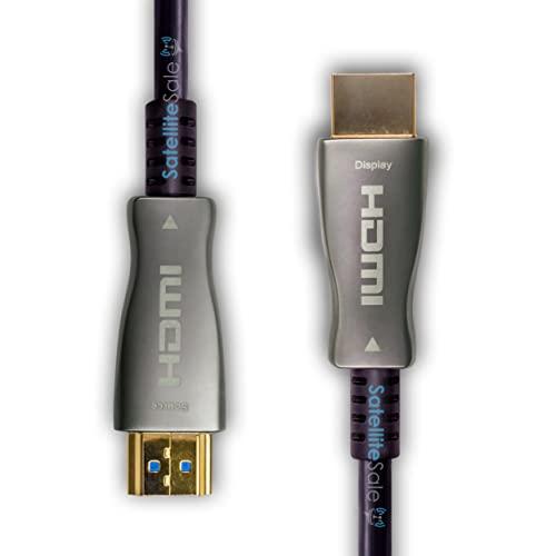 SatelliteSale SatelliteSale Digital High-Speed HDMI 2.0 Fiber Optic Cable 4K/60Hz 18Gbps Black 2160p Universal Wire PVC Cord 100 feet