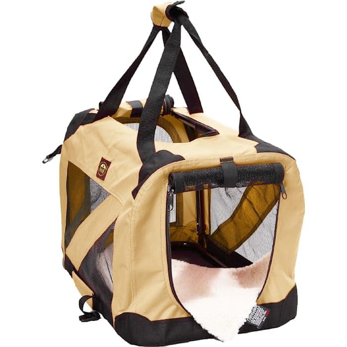 Pet Life Pet Life Folding Zippered 360 Degree Vista View House Pet Crate in Khaki, 36" L x 25" W x 25" H