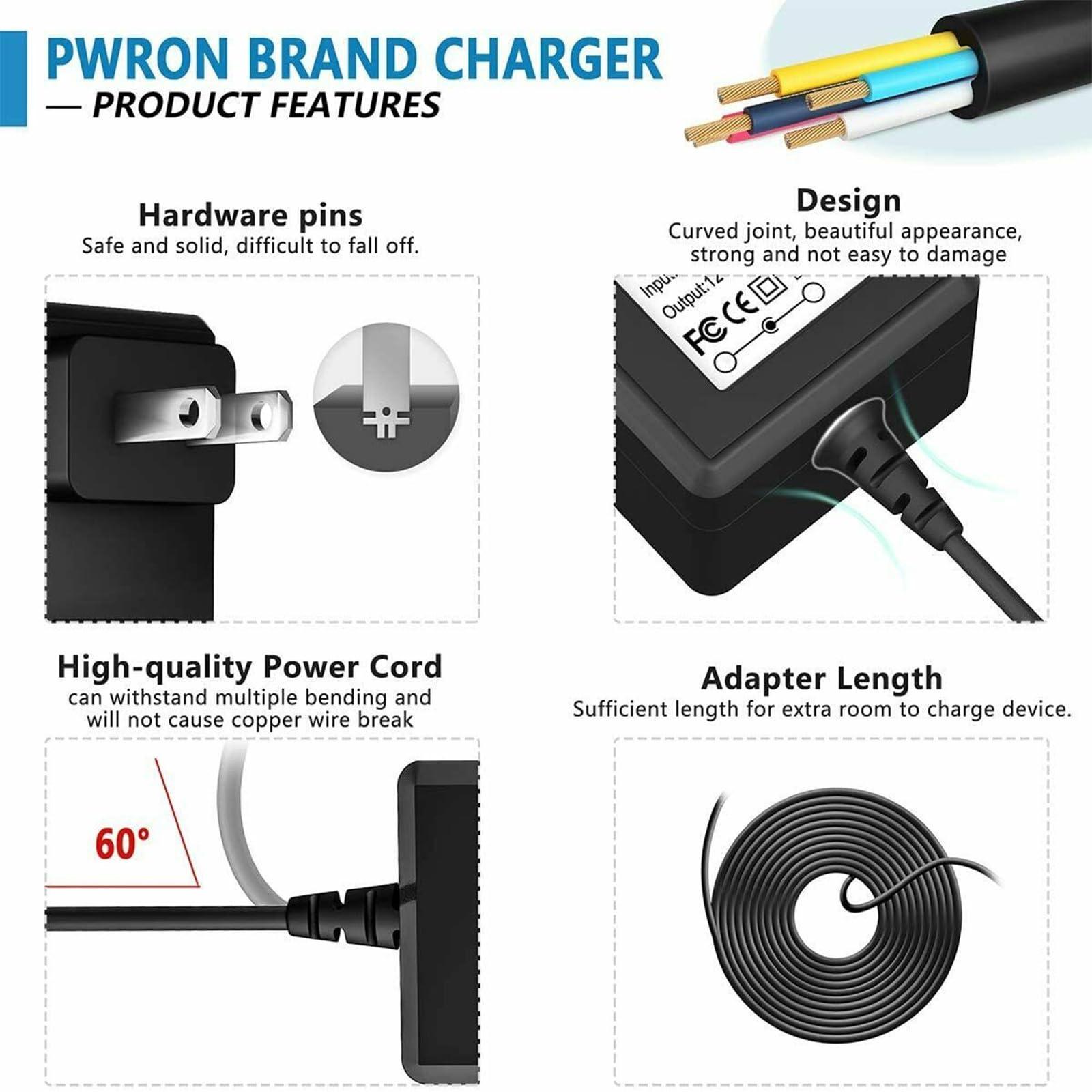 PwrON PwrON 12V AC DC Adapter for BOIFUN BFN-161 BFN-141 DP0168 Portable Video DVD Player Large HD Swivel Sn Rechargeable Battery DC12V 1.5A 15W 12VDC Power Supply Cord Cable Charger PSU