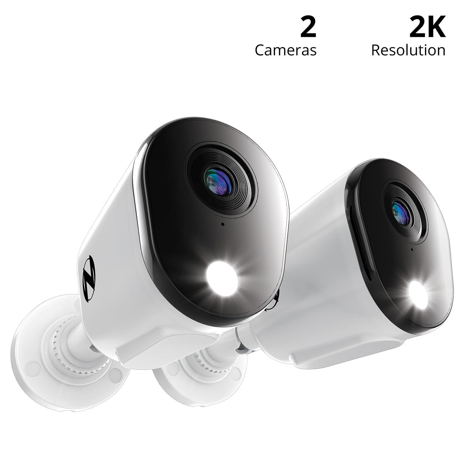 Night Owl Night Owl SP Wired 2K Deterrence Add On Cameras with 2-Way Audio - 2 Pack - White
