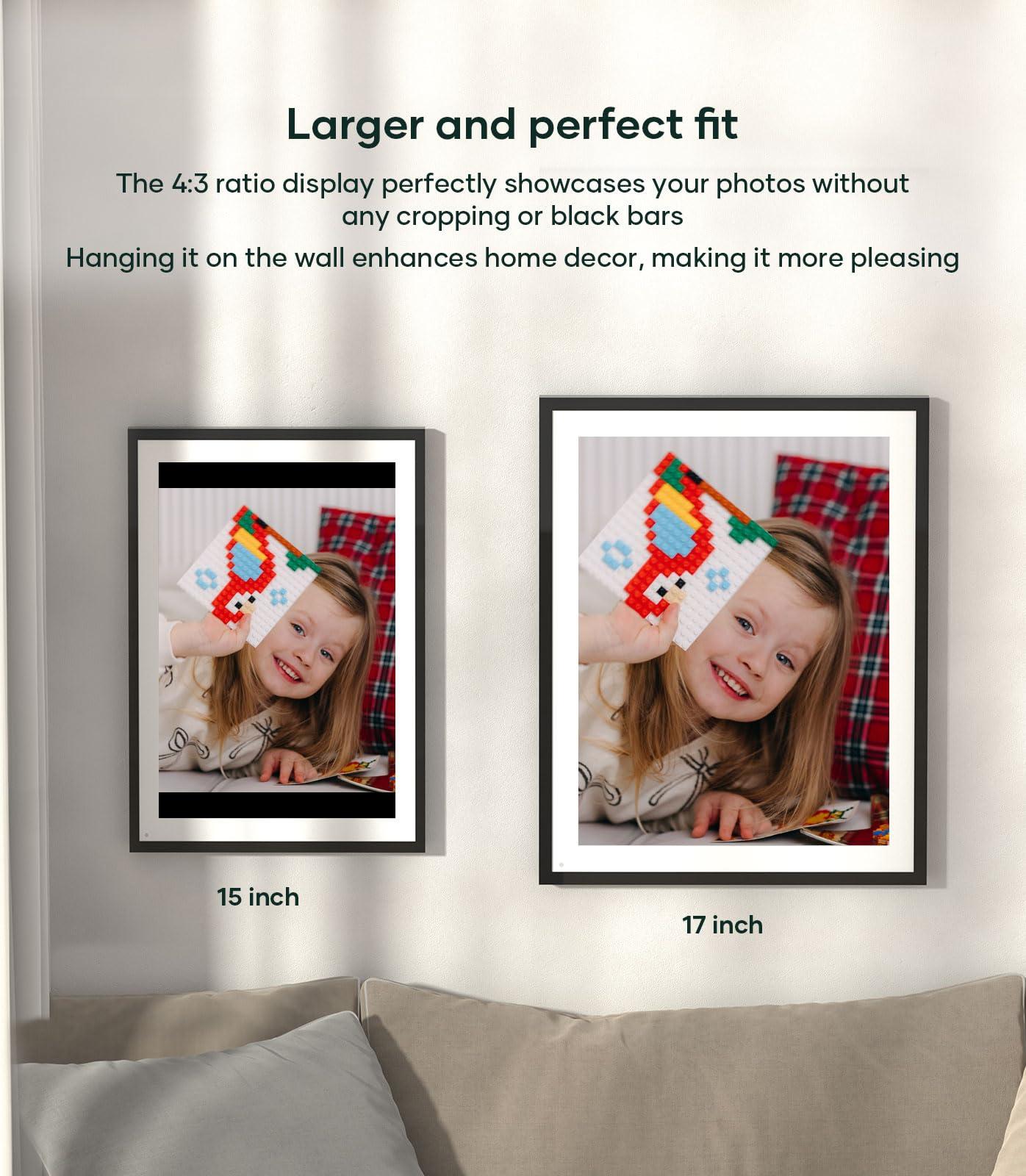 cozyla Cozyla Digital Picture Frame Large 17 Inch Digital Photo Frame Share Pictures via Email Google Photos Web Browser App Electronic Picture Frame Slideshow Free Unlimited Storage Video Picture Frame Mat