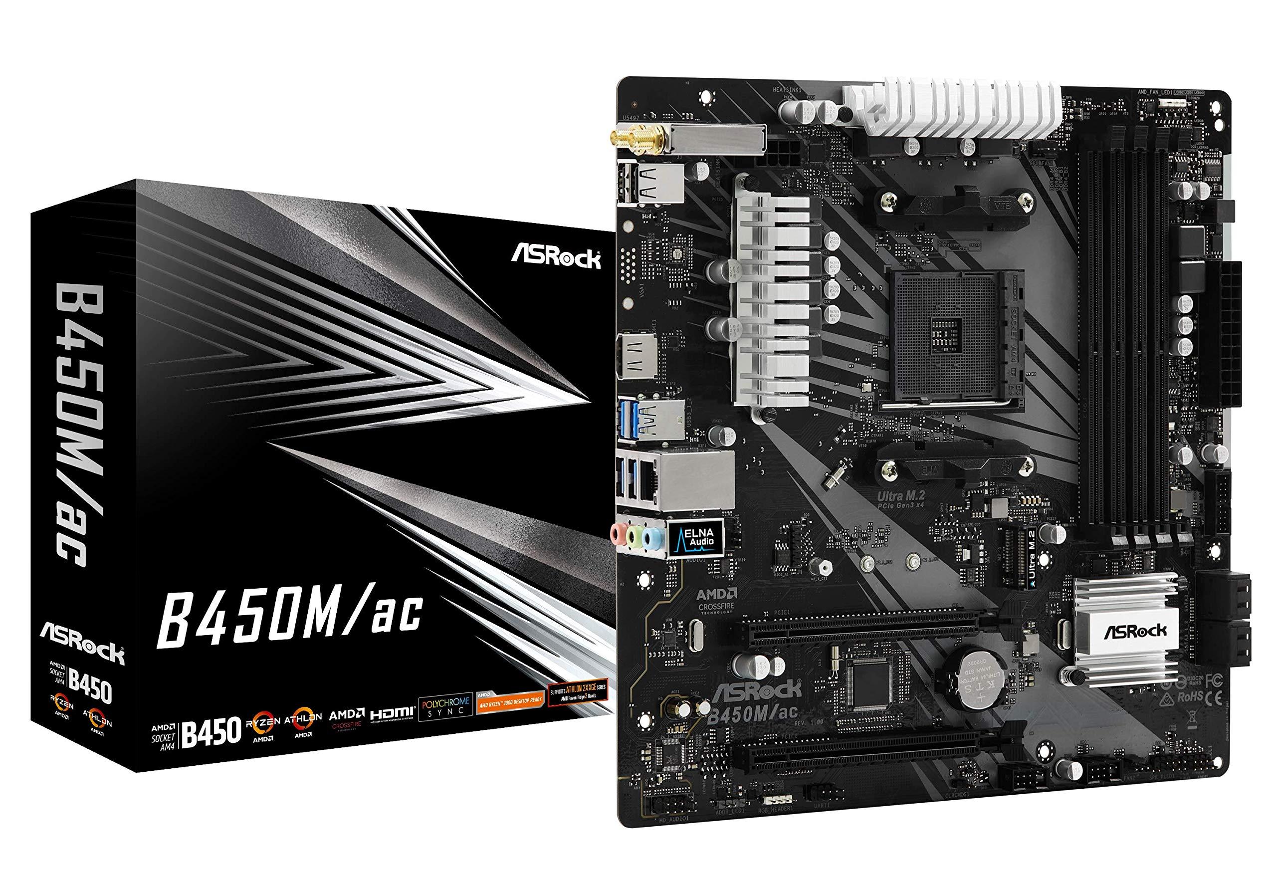 ASRock Asrock B450M/AC AM4 B450 Motherboard