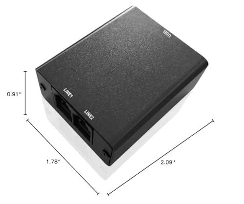 eoqo 32GB Analog Telephone Voice Recorder | Small Size, Reliable Recording, Plug & Play | Home & Office Use, 200 Hours Storage | Red Light Indicator, Automatic File Naming | Compatible with Analog Systems