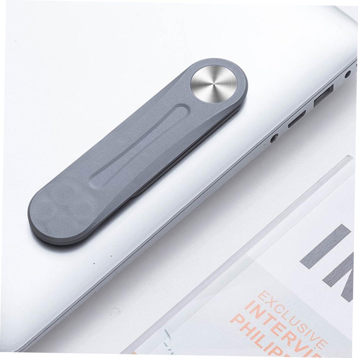 jojofuny jojofuny 1pc Fixed Clip on Monitor Screen Side Cell Phone Holder Foldable Phone Holder Computer Screen Stand Phone Side Mount for Laptop Cell Phone Stand Foldable Phone Stand Abs Silver