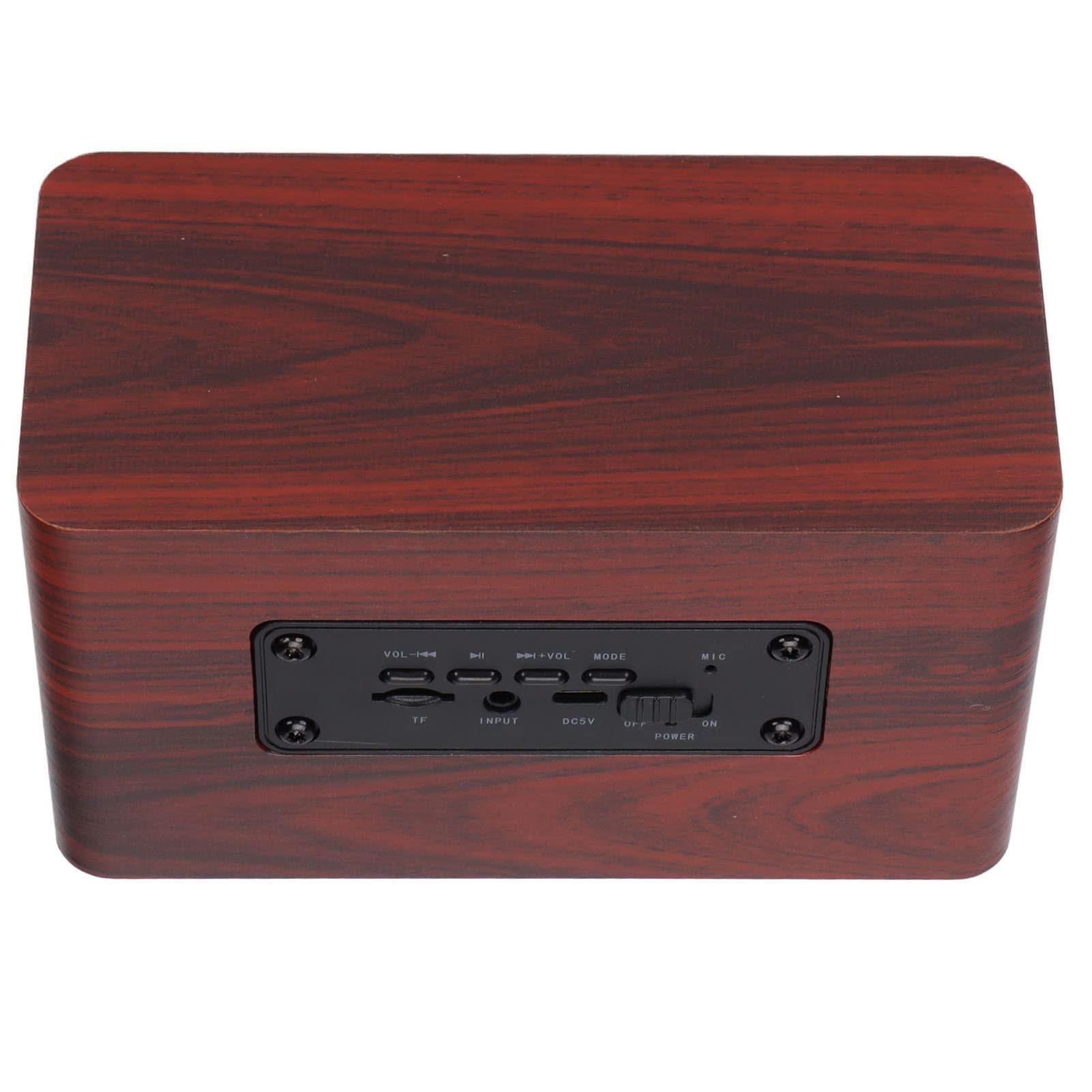 Pomya Wooden Retro Bluetooth Speaker, Vintage Decor, Old Fashion Stereo Speaker Computer Subwoofer Home Audio Speaker for Kitchen Desk Bedroom Office Party Outdoor PC Laptop (Brown Wood