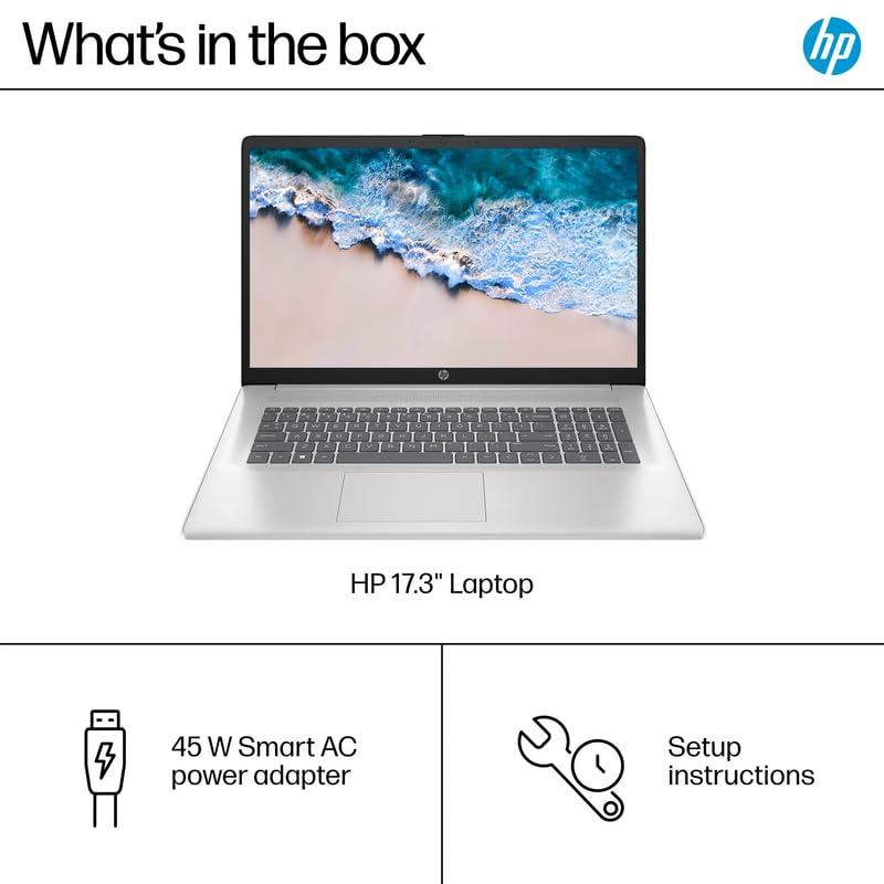 HP HP Business Laptop Computer, 17.3" FHD IPS LED Laptop 40GB RAM 2TB SSD, AMD Ryzen 5 7430U, Windows 11 Pro Laptop with Microsoft Office Lifetime License, Numeric Keypad, SageNova Earphones, Silver