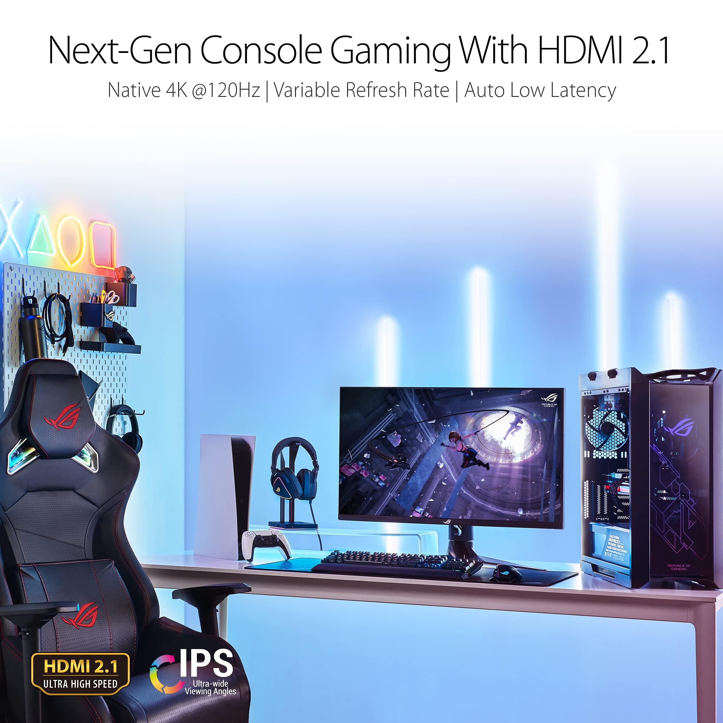 ASUS ASUS ROG Swift PG32UQR 32 4K HDR 144Hz DSC HDMI 2.1 Gaming Monitor - UHD (3840 x 2160), IPS, 1ms, G-SYNC Compatible, Extreme Low Motion Blur Sync, Eye Care, DisplayPort, USB, DisplayHDR 600,BLACK