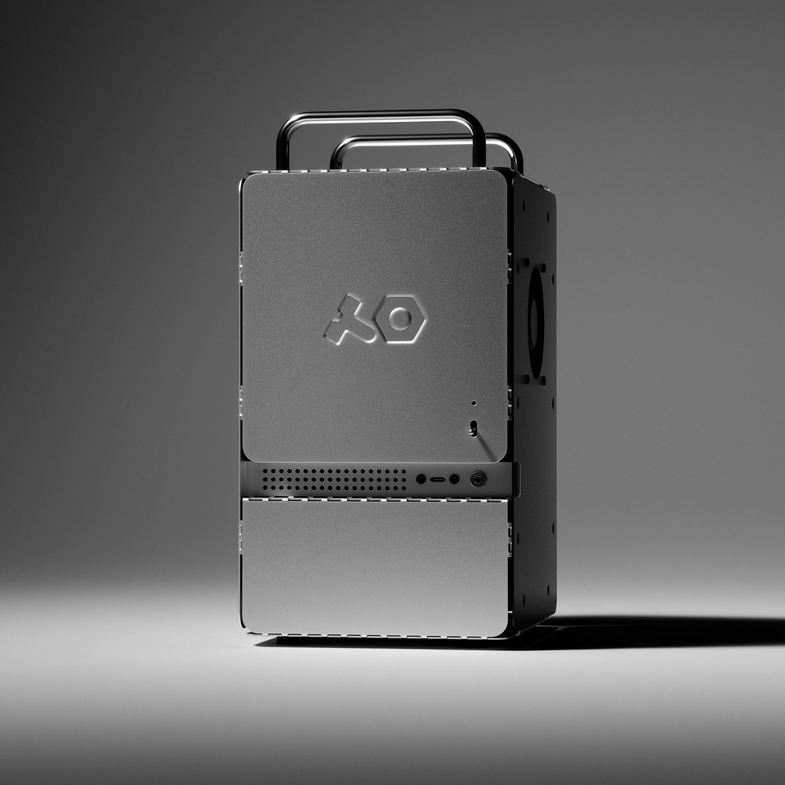 Teenage Engineering teenage engineering Computer-1 Mini-ITX PC Computer case Chassis with Powder Coated Aluminum, Chrome Metal Handles, and Dual-Slot GPU, Small Form Factor, Compatible with SFX Power Supply (Aluminum)