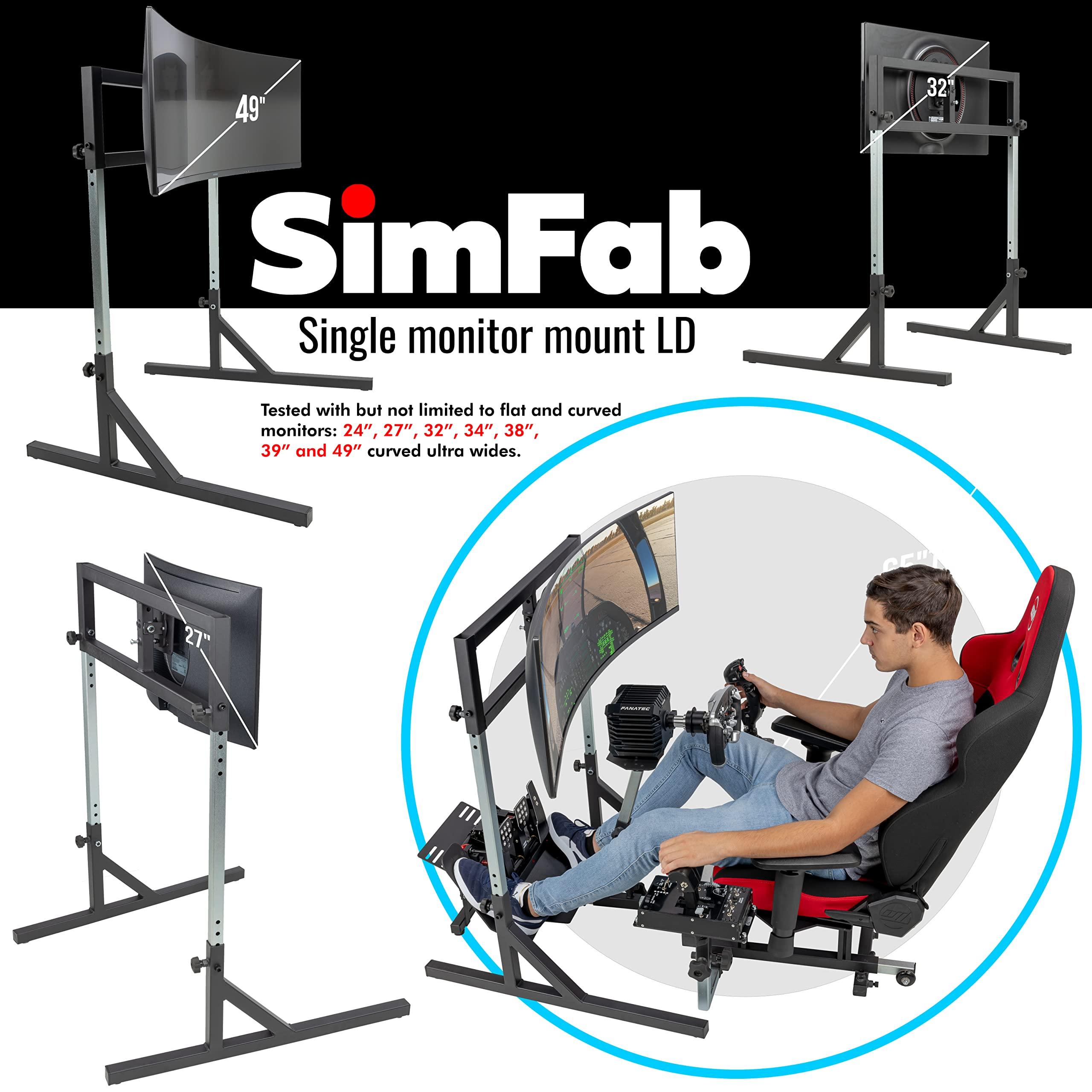 simfab SimFab Monitor Mount Floor Stand for Racing and Flight Simulators | for Monitors up to 100x100mm VESA, 24, 27, 32, 34, 37, 49 Ultra Wide