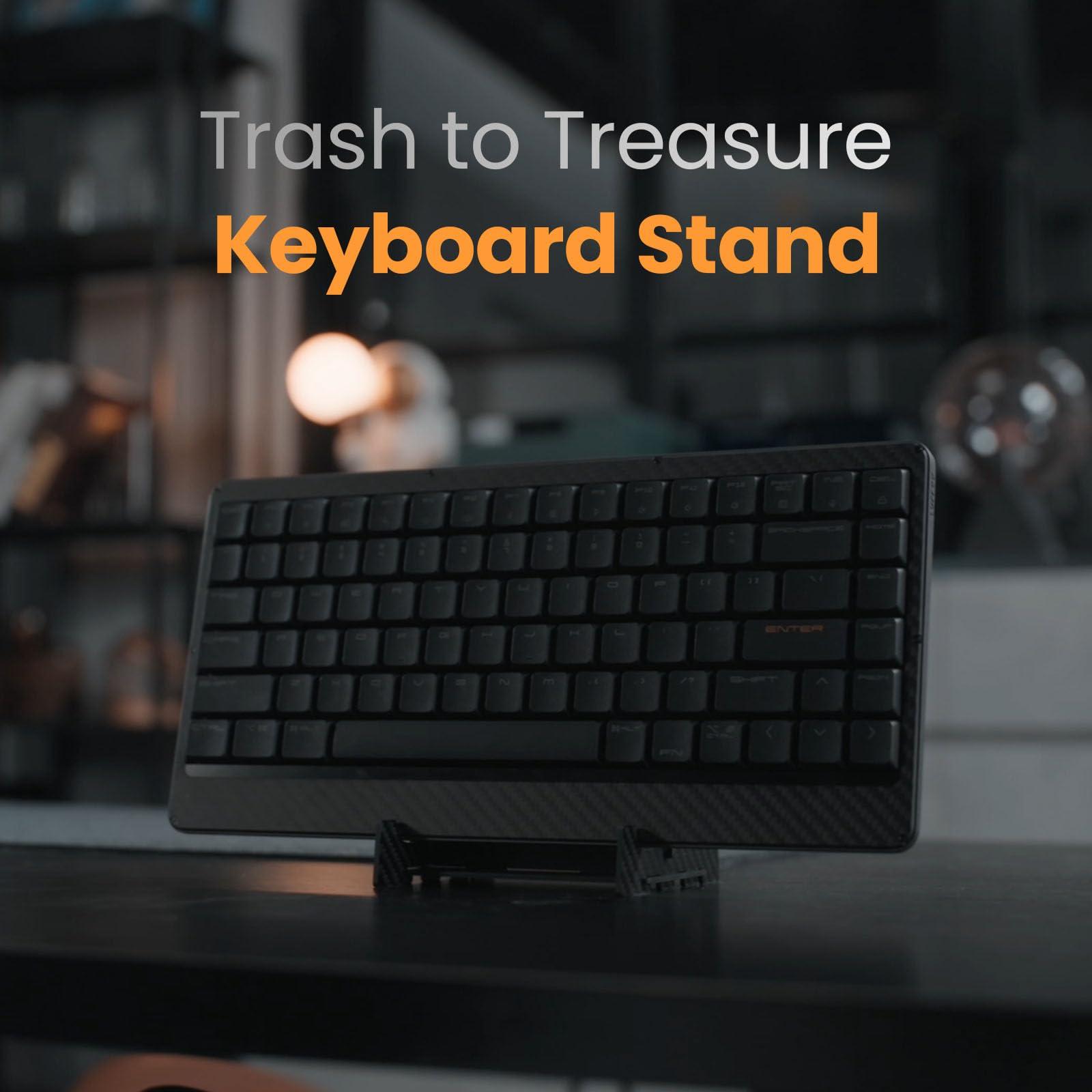 LOFREE LOFREE Edge Low Profile Mechanical Keyboard, 75% Rechargeable Bluetooth and Wired Connection for Window, Mac OS/POM Switches 2.0, Carbon Fiber Top Case, Mg Alloy Bottom Case (Volcano Grey)