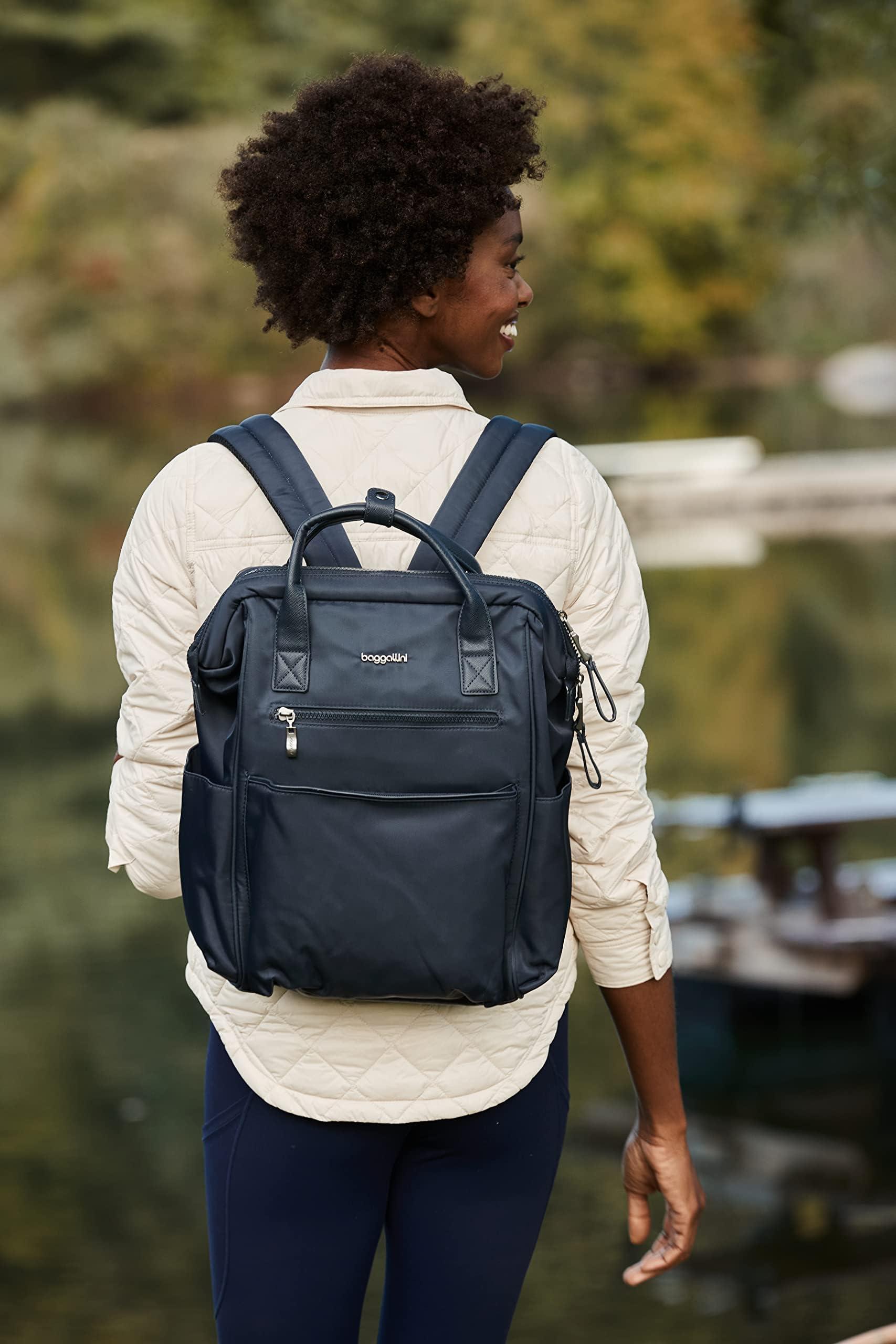 Baggallini Baggallini Soho Backpack - Travel Laptop Backpack for Women - Lightweight Water-Resistant Luggage Bag, French Navy
