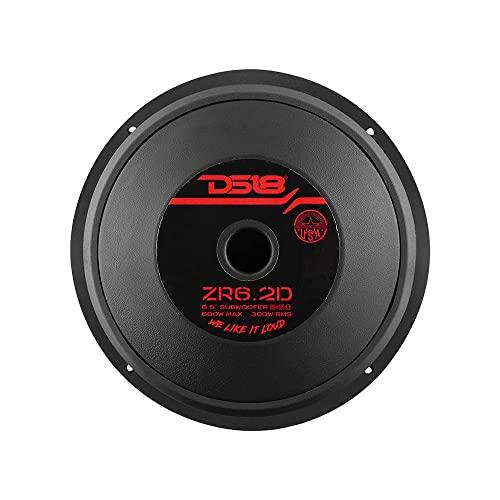 DS18 DS18 Elite-Z ZR6.2D 6.5" Car Subwoofer 600 Watts Max Power Dual Voice Coil 2-Ohm Easy Mounting - High Performance Bass for Your Vehicle Sound System (1 Speaker)