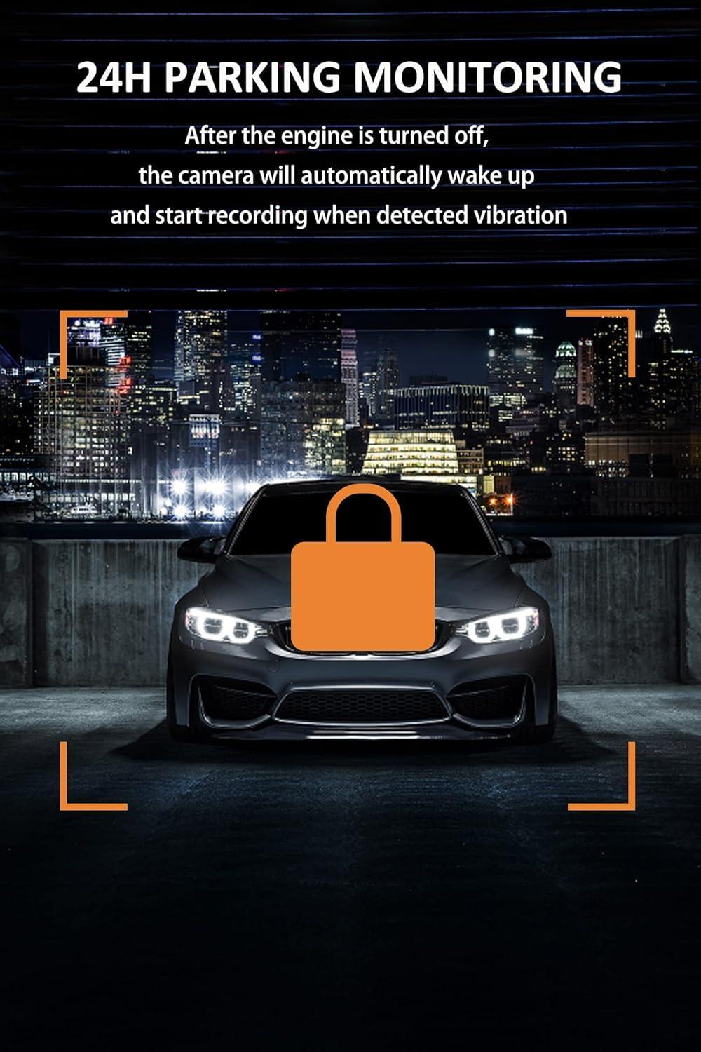 Yansoo Dual Dash Cam Front and Inside FHD 1080P Dash Camera for Cars Dashcams for Cars with Infrared Night Vision Car Camera Driving Recorder 24H Park Monitor Motion Detection G-Sensor for Taxi Uber