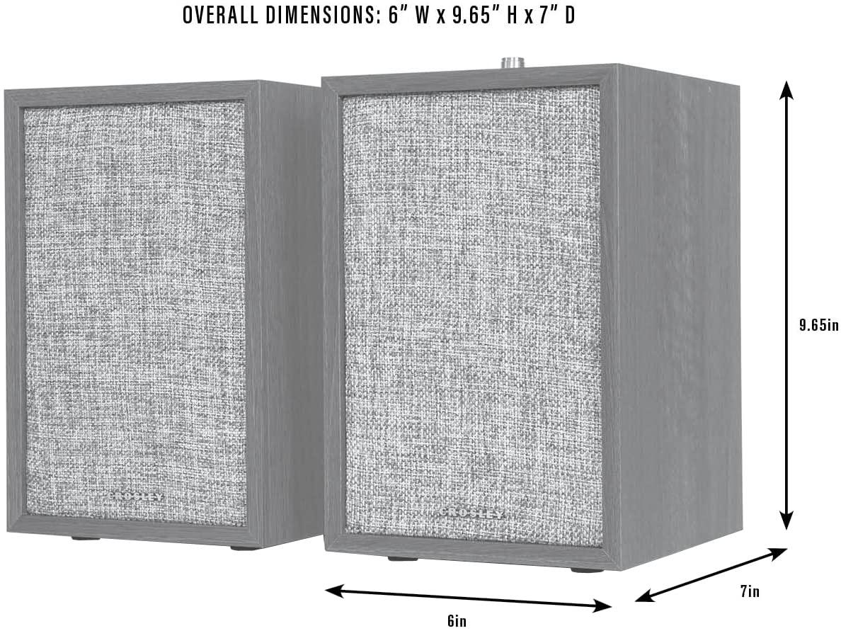 Crosley Crosley S200A-BK 4" Active Powered Bluetooth Stereo Speakers with Optical, USB, and Aux Connections, Black