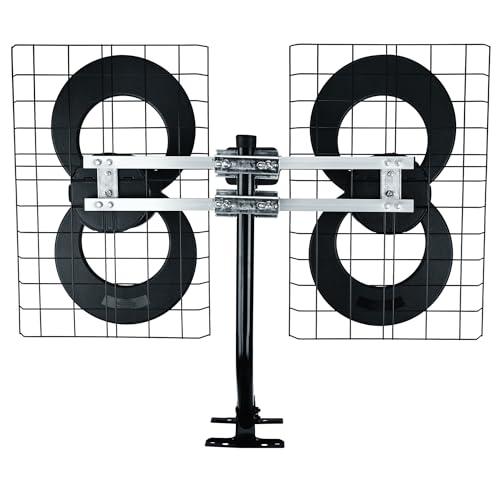 Antennas Direct Antennas Direct ClearStream 4 UHF Indoor Outdoor TV Antenna, Multi-Directional, 70+ Mile Range, 4K 8K UHD, NEXTGEN TV w/20-inch Mast, Reflectors