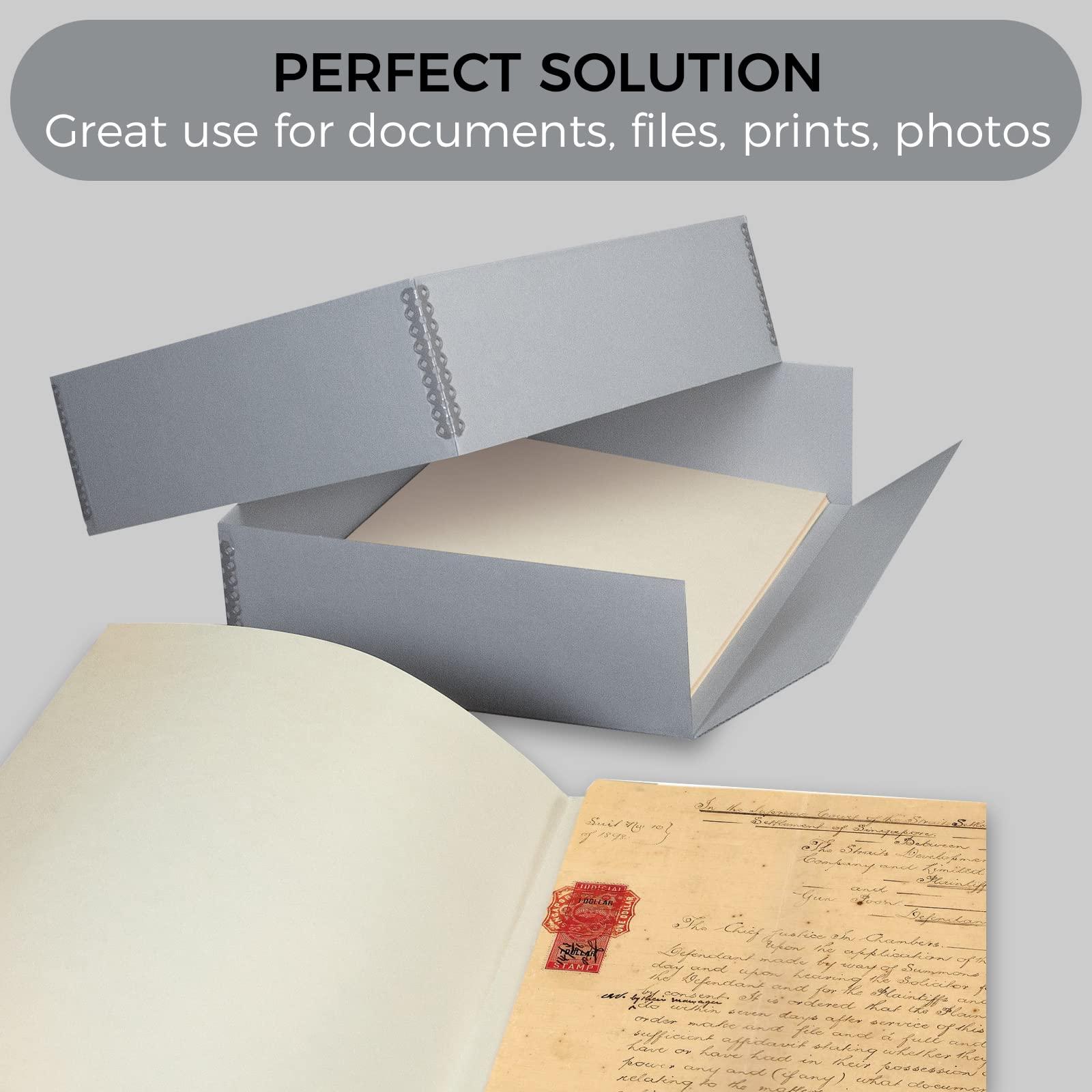 Lineco Lineco, Archival Storage Box, Museum Preservation Organizer with Drop Front Design, Acid-Free with Metal Edge, Preserves Picture Longevity, Photos, Documents, Crafts, DIY, 11x14