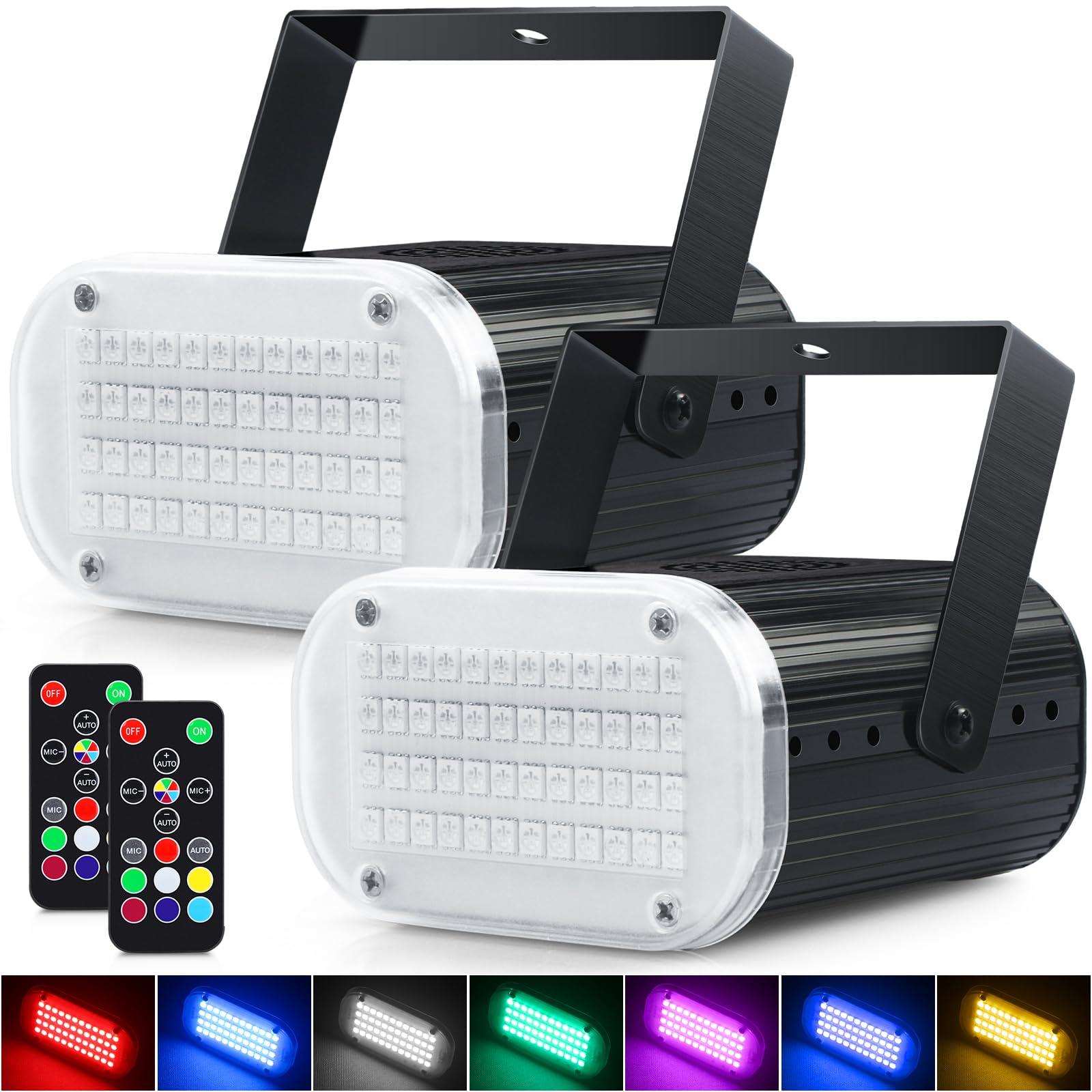 Luditek Luditek 3-Pack Sound Activated Party Lights w/Remote Control, Disco Ball Strobe Light LED Disco Lights for Home Room Dance Birthday Christmas Graduation Party Decorations