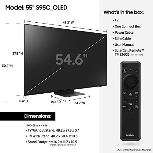 Samsung Samsung 55-Inch Class OLED 4K S95C Series Quantum HDR Smart TV w/Dolby Atmos, Object Tracking Sound+, Q Symphony, Motion Xcelerator Turbo Pro, Gaming Hub, Alexa Built-in (QN55S95C, 2023 Model)