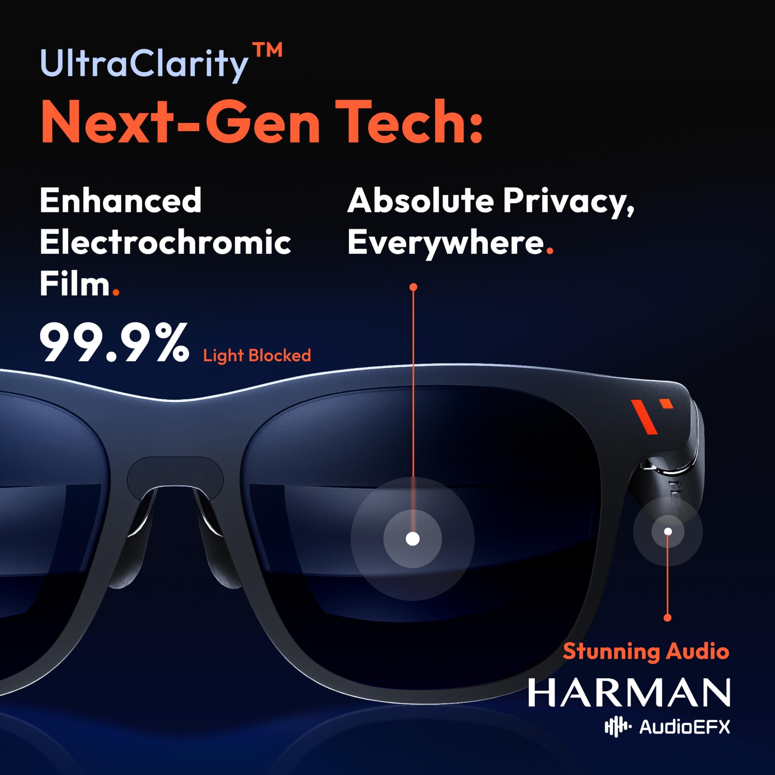 VITURE VITURE Pro XR/AR Glasses  135" 120Hz 1000Nits UltraClarity Display, Harman Audio, Myopia Adjustments, Electrochromic Film, Smart Glasses for iPhone 16/15/Android/Mac/PC/Steam Deck/Gaming Consoles