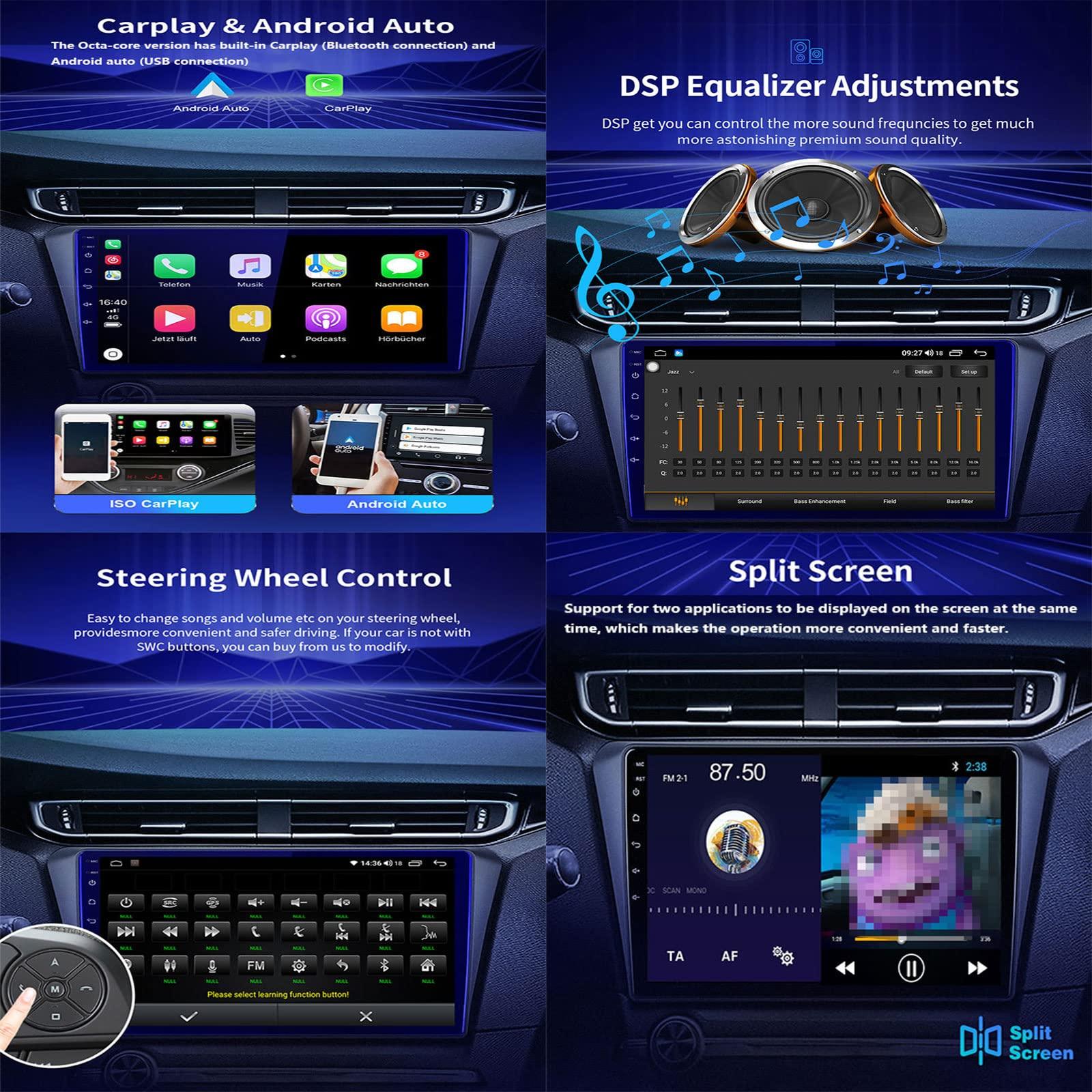 WDXSFR Android Double Din Car Stereo with GPS Navigation, 9 Inch Touchscreen Car Radio for Nissan Navara 3 D40 2004-2010 with Bluetooth WiFi FM Mirror Link USB + Backup Camera,Quad core,2G+32G