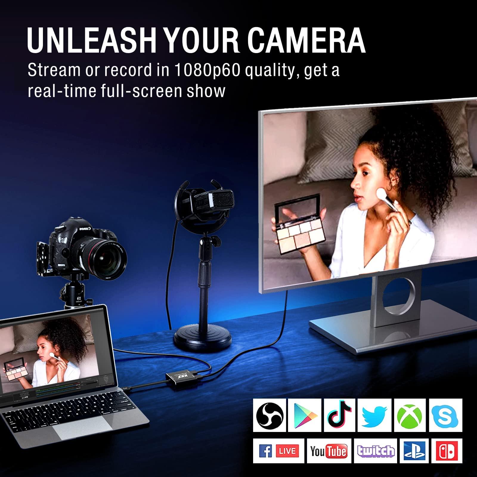 Kkf KKF 4K HDMI Capture Card, 1080P 60FPS Video Capture Card for Streaming and Recording of PS5, PS4, Xbox Series X/S, Nintendo Switch via DSLR OBS with HD Ultra-Low Latency (USB A 3.0)