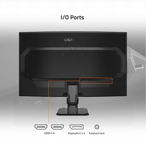 GIGABYTE GIGABYTE GS27QC 27" 165Hz 1440P Curved Gaming Monitor, 2560 x 1440 VA 1500R Display, 1ms (MPRT) Response Time, HDR Ready, FreeSync Premium, 1x Display Port 1.4, 2X HDMI 2.0,Black