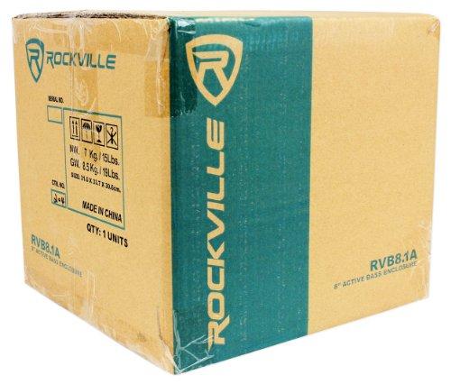 Rockville RockvilIe RVB8.1A 8" 300W Powered Amplified Car Subwoofer System+Remote+Wire Kit