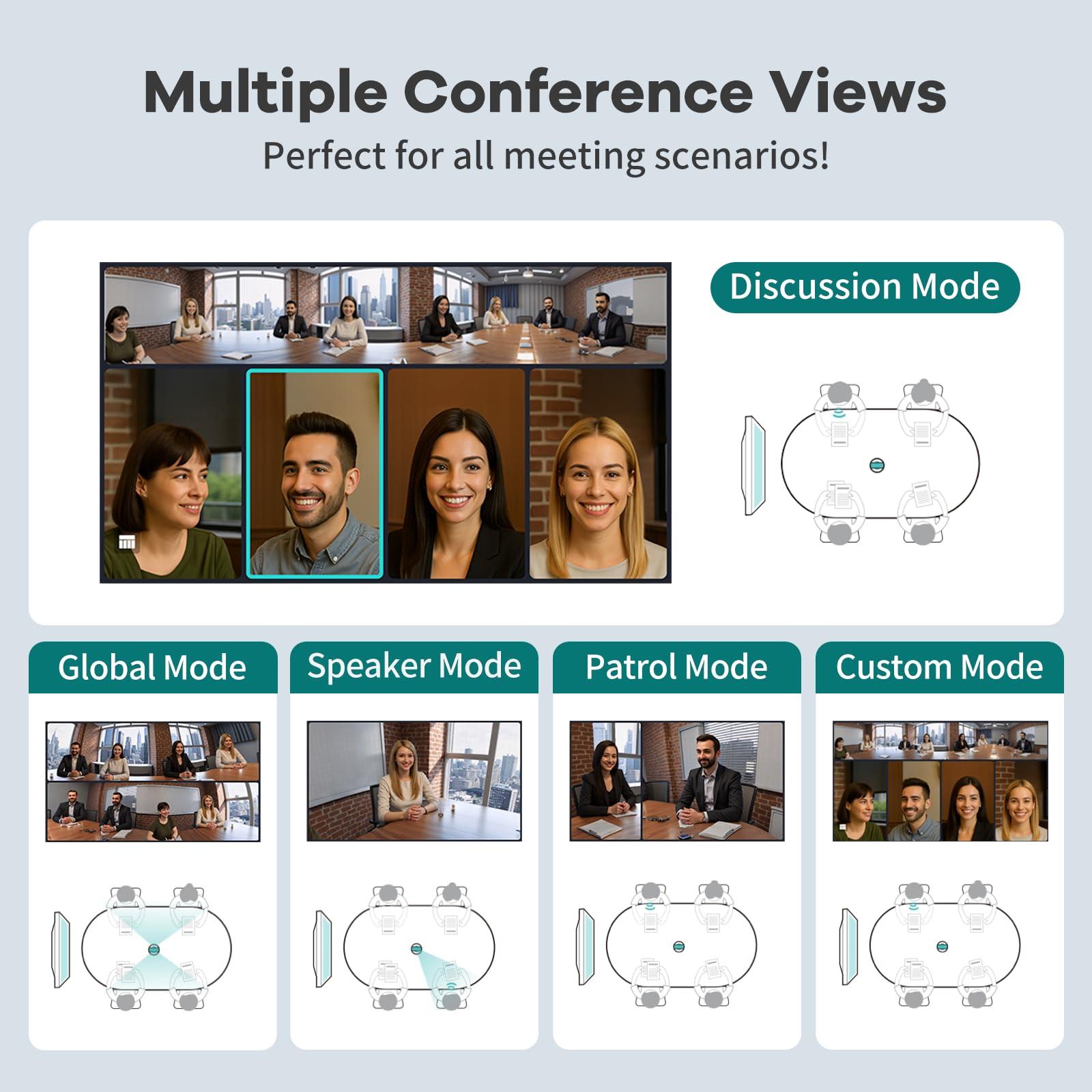 KanDao KanDao Meeting Pro - 360 Video Conference Camera, 4-in-One AI Smart Tracking Video Conferencing System, Works on Microsoft Teams, Zoom, Google Meet, Skype etc, Hybrid Meeting Room Zooming Camera