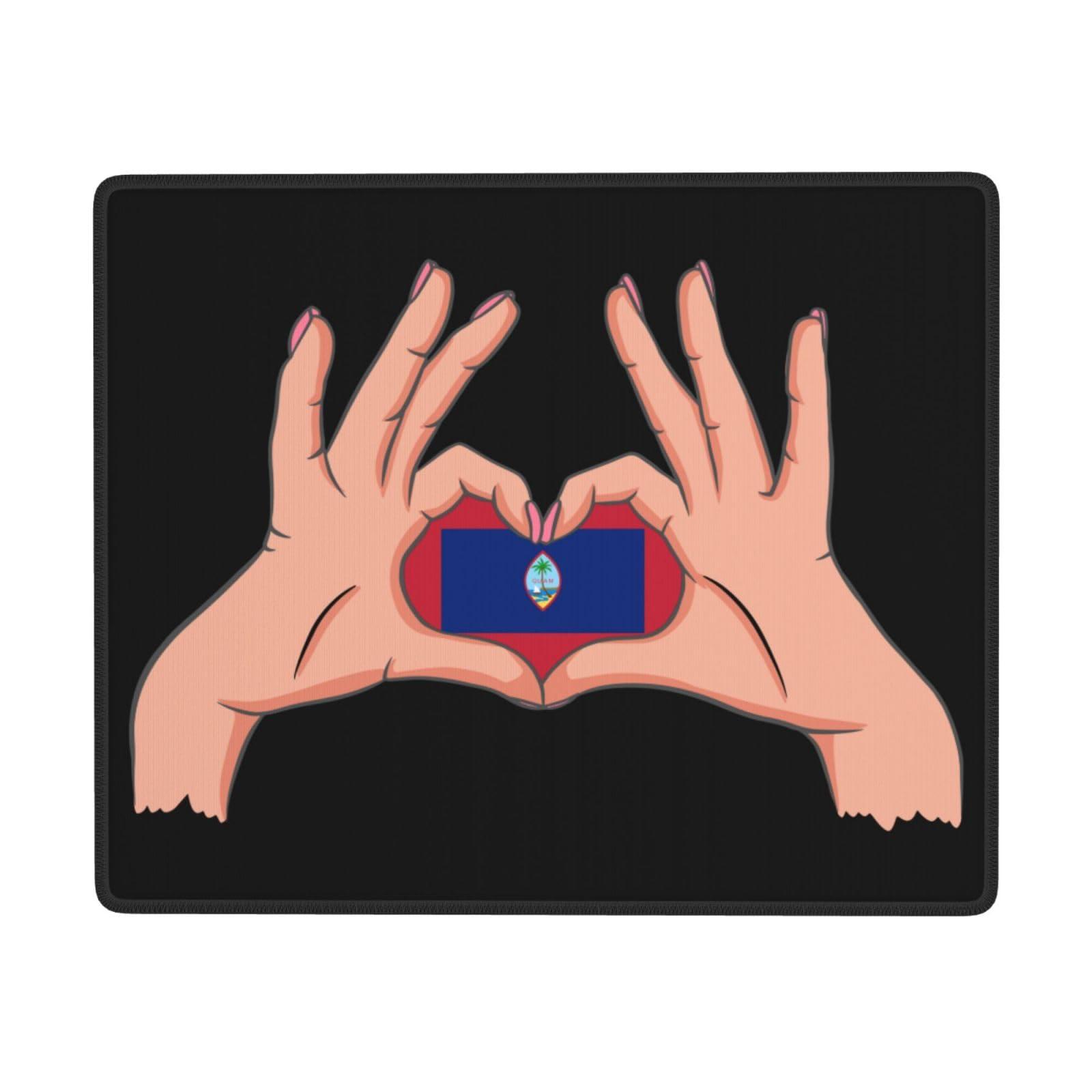 SIYTUAU SIYTUAU Holding A Heart Flag of Guam Mouse Pad Waterproof Non-Slip Rubber Mouse Pads Laptop Office Mousepad 7x9 in Gaming Mouse Pad