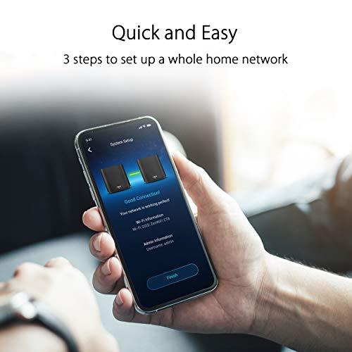 ASUS ASUS ZenWiFi AC Whole-Home Tri-Band Mesh System (CT8 2 Pack Charcoal) Coverage up to 5,400 sq.ft, AC3000, WiFi, Life-time Free Network Security and Parental Controls, 4X Gigabit Ports, 3 SSIDs