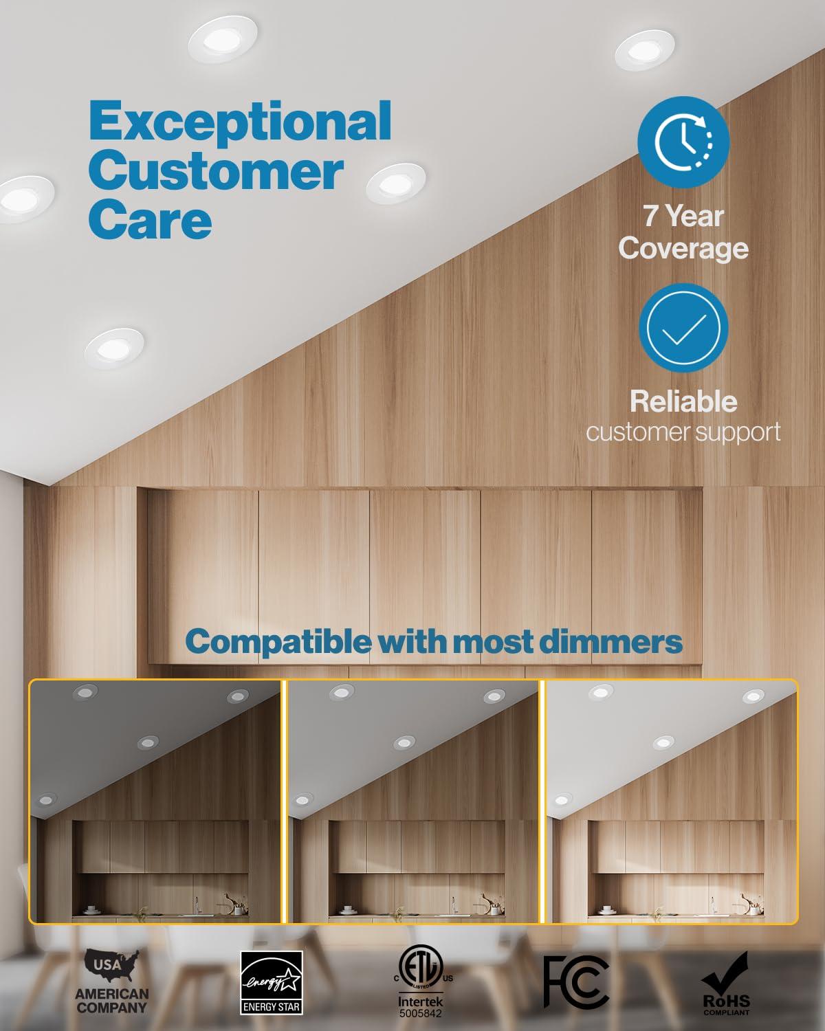 Sunco Lighting Sunco LED Can Lights Eyeball Retrofit Gimbal 5/6 Inch Recessed Lights Dimmable, 12W=60W, 2700K Soft White, 800 LM, Directional Angled Trim Adjustable Ceiling Downlight, UL