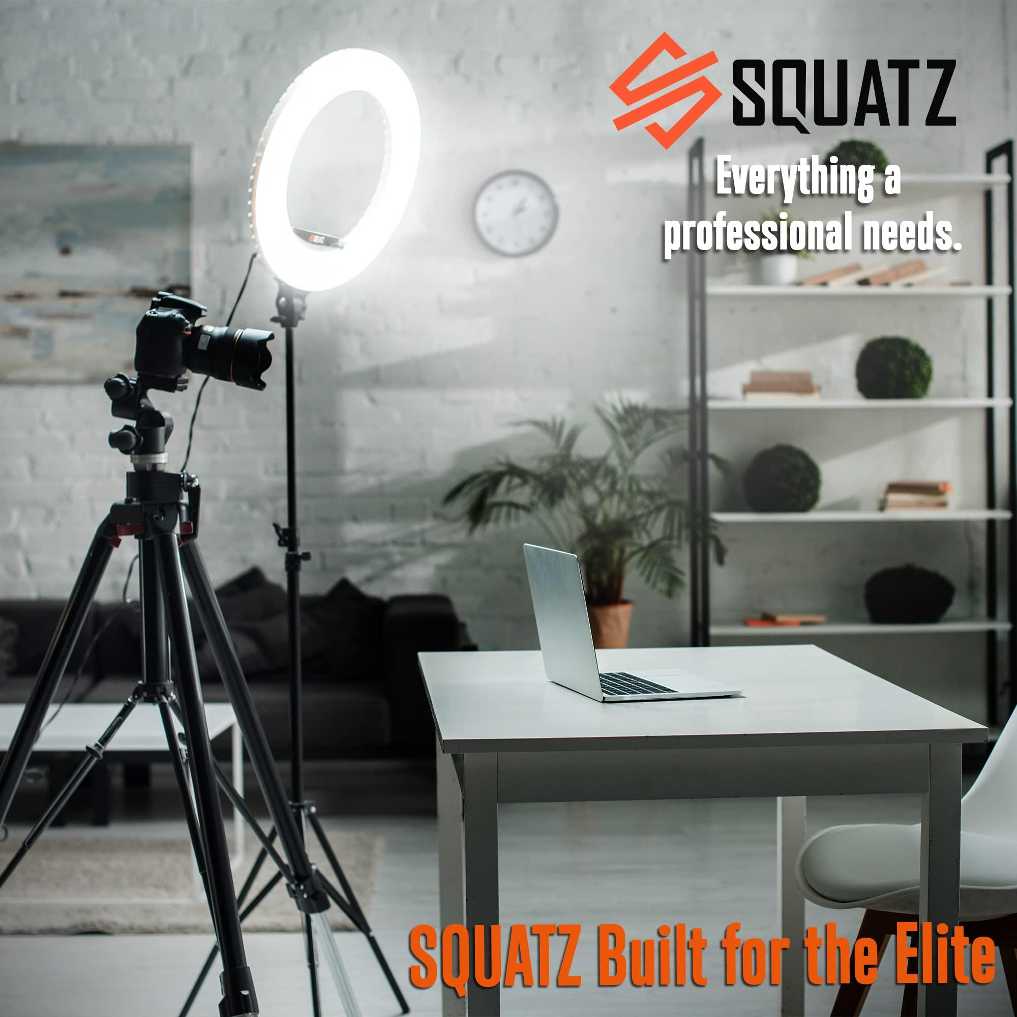 SQUATZ SQUATZ 11 LED 12W Selfie Ring Light R11 with Wired Control, Tripod Stand with 6 Sections, Phone Holder, Adjustable Brightness Levels for Influencers, YouTube, TikTok, and Barbers.