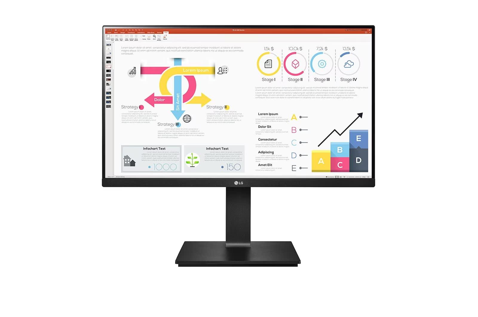 LG LG 23.8 24BP75Q-B IPS QHD Monitor with HDR10, USB Type-C Port, AMD FreeSync, Reader Mode, & Flicker Safe, Black