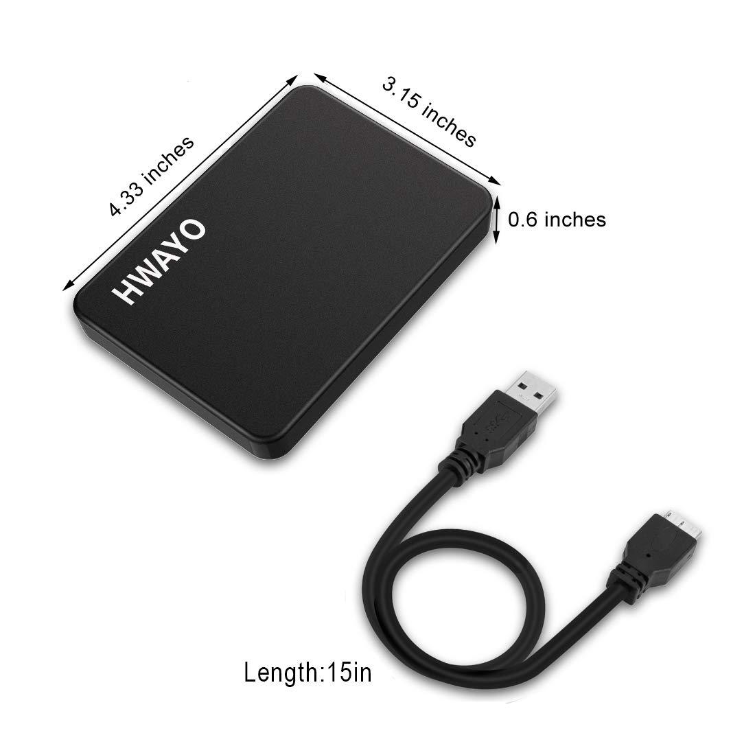 HWAYO HWAYO 1TB Portable External Hard Drive Ultra Slim 2.5'' USB 3.0 HDD Storage for PC, Desktop, Laptop, MacBook, Chromebook, Xbox One