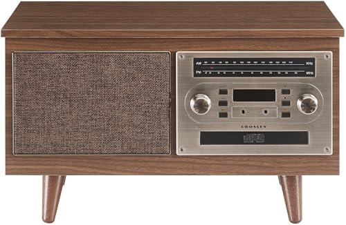 Crosley Crosley CR7023A-WA Serenade 8-in-1 Vinyl Record Player with 3-Speed Turntable, Bluetooth, AM/FM Radio, CD, Cassette, and Aux-in, Walnut