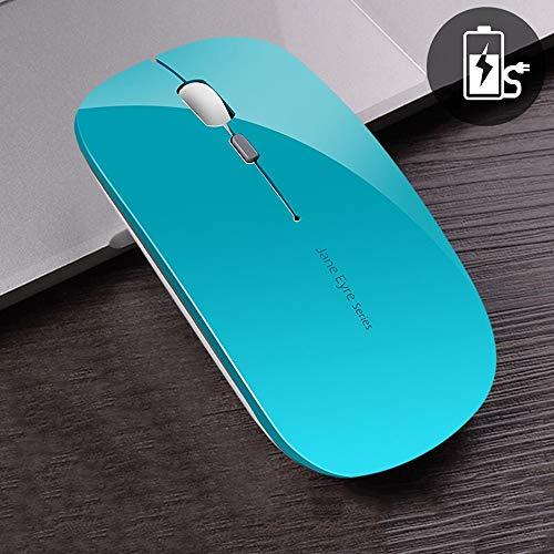 Uciefy Uciefy Q5 Slim Rechargeable Wireless Mouse, 2.4G Optical Silent Ultra Thin Wireless Computer Mouse with USB Receiver and Type C Adapter, Compatible with PC, Laptop, Desktop (Blue)