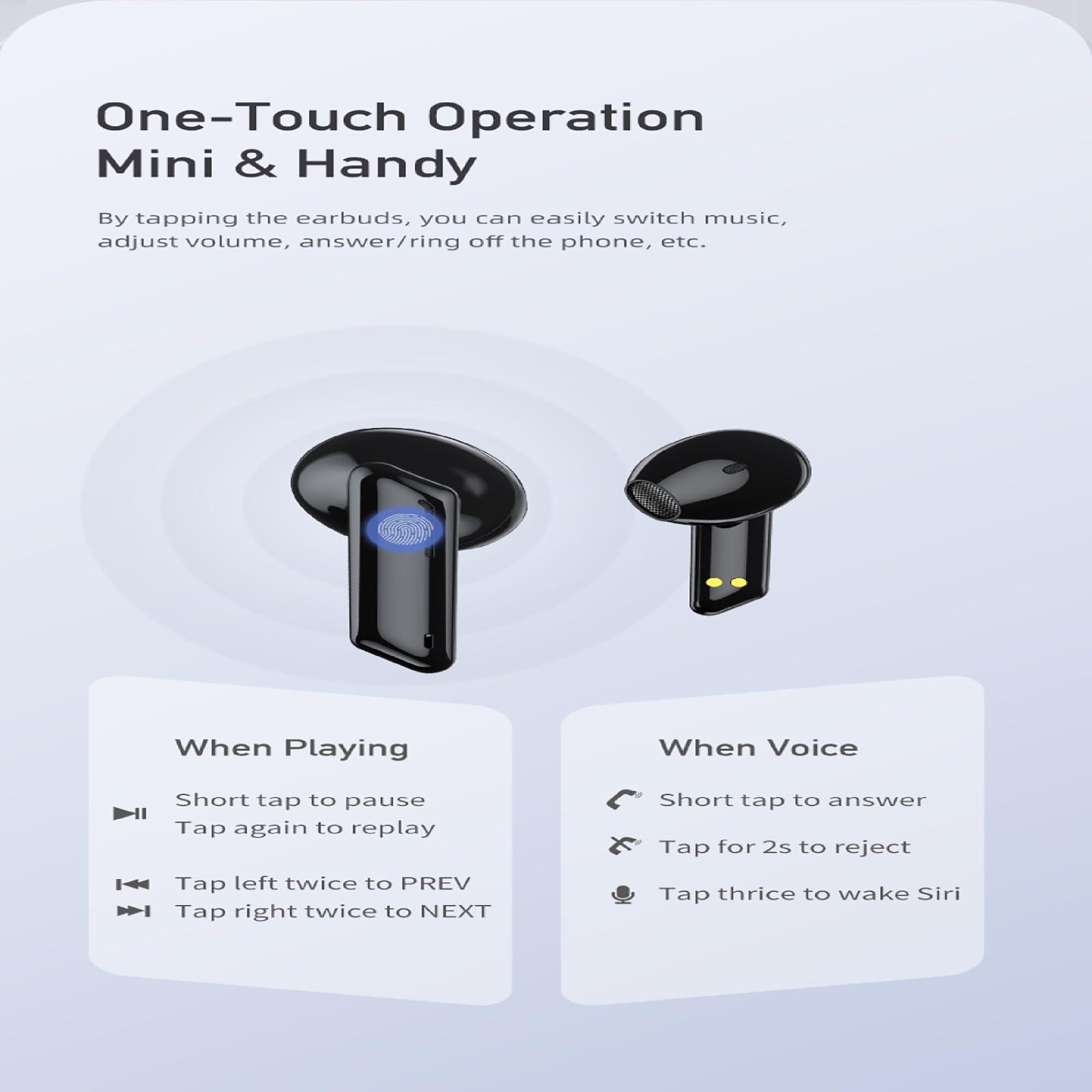 AWEI AWEI Bluetooth Earbuds, Bluetooth Ear Buds with Big Bass Stereo Sound, 35 Hours Playtime, Lightweight in-Ear Fit, Wireless Earbuds IPX4 Waterproof Compatible with iPhone, Android, Laptops, TV, Sports