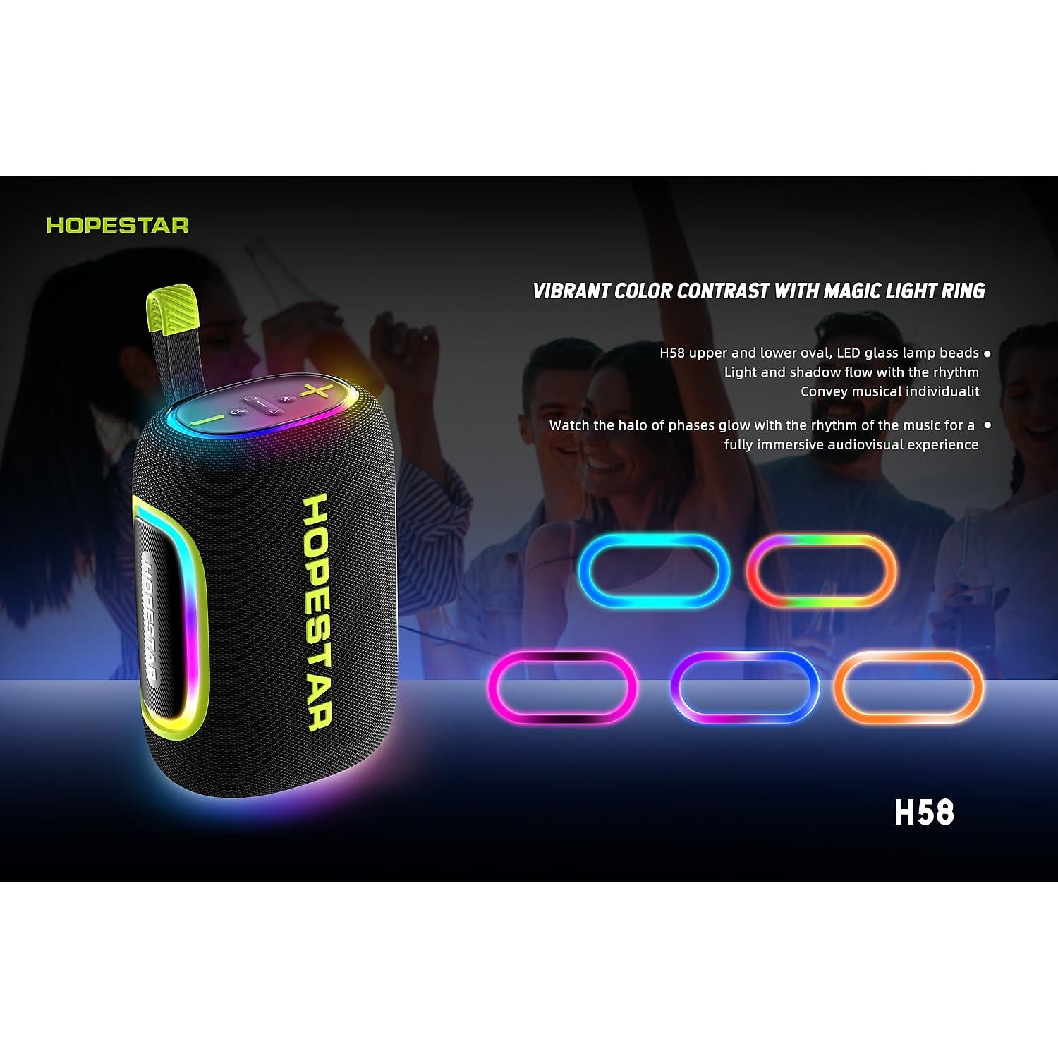 WorryFree Gadgets Portable Wireless Waterproof Bluetooth Speaker, 65W Output, 8000mAh Battery, RGB Lights, EQ Modes, 10M Range, TWS Connection, AUX/TF Card (Blue)