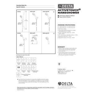 DELTA FAUCET Delta Faucet 9-Spray Touch-Clean Wall-Mount Hand Held Shower with Hose, Venetian Bronze 55424-RB, 1 unit