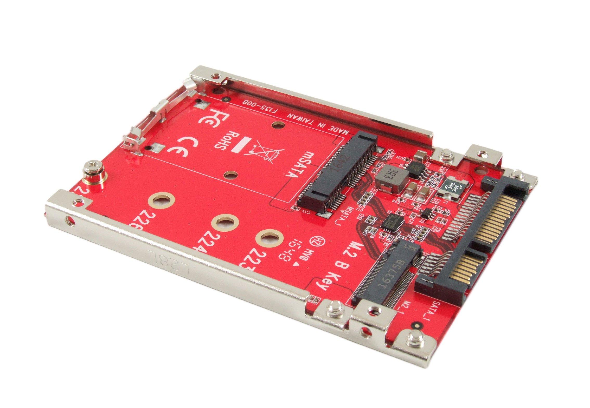 Ableconn Ableconn ISAT-M2MS mSATA or M.2 NGFF SATA SSD to 2.5-Inch SATA Adapter with Aluminum Frame Bracket - Convert mSATA or M.2 SATA SSD to a 2.5" 7mm SATA Drive