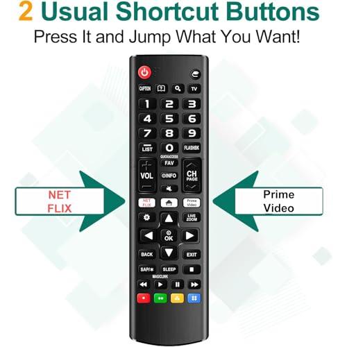 Yimaut (Pack of 2) Universal Remote for LG Smart TV, Compatible with All LG TV Remote Control LCD LED OLED UHD HDTV 3D 4K Smart TV Models, Replacement Remote with Netflix Amazon Shortcuts Key