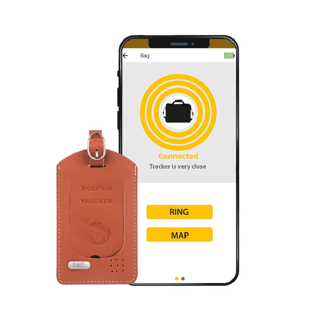 tag8 [Pack 1] Dolphin Smart Luggage Tracker | Bag Tracker Tag, Global Loss Recovery Service, No Subscription Fee, Airline Compliant, SITA World Tracer Code Enabled | Arrival Alert, Separation Alert