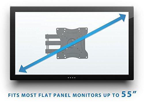 Mount-It! Mount-It TV Wall Mount Full Motion LCD, LED 4K TV Swivel Bracket for 23-55 inch Screen Size, Compatible with VESA 400x400, 66 lbs Capacity (MI-2065L), Black