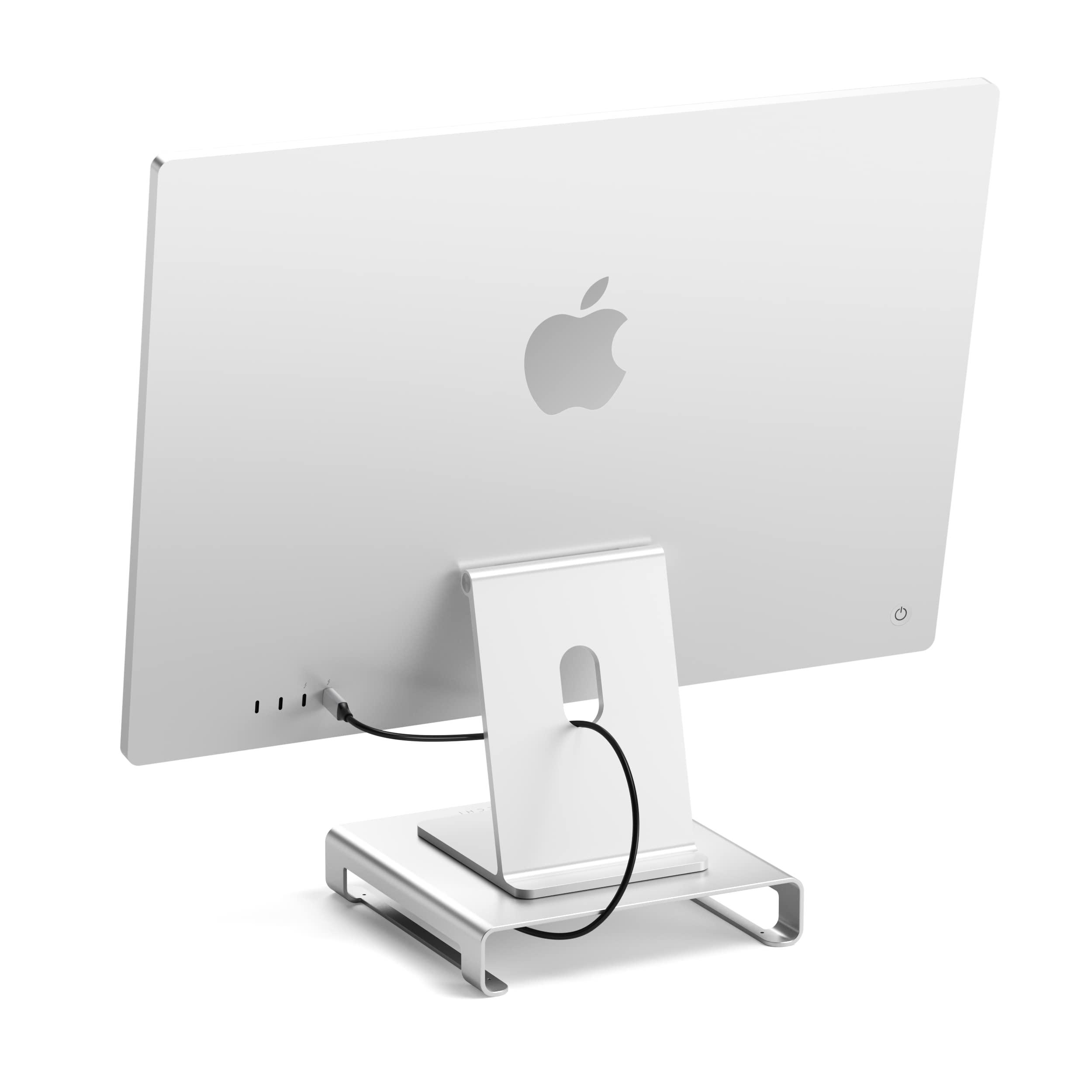 Satechi Satechi Type-C Aluminum Monitor Stand Hub with USB-C Data, USB 3.0, Micro/SD Card Slots & 3.5mm Headphone Jack - For Apple Studio Display, iMac M1, iMac, iMac Pro (Silver)