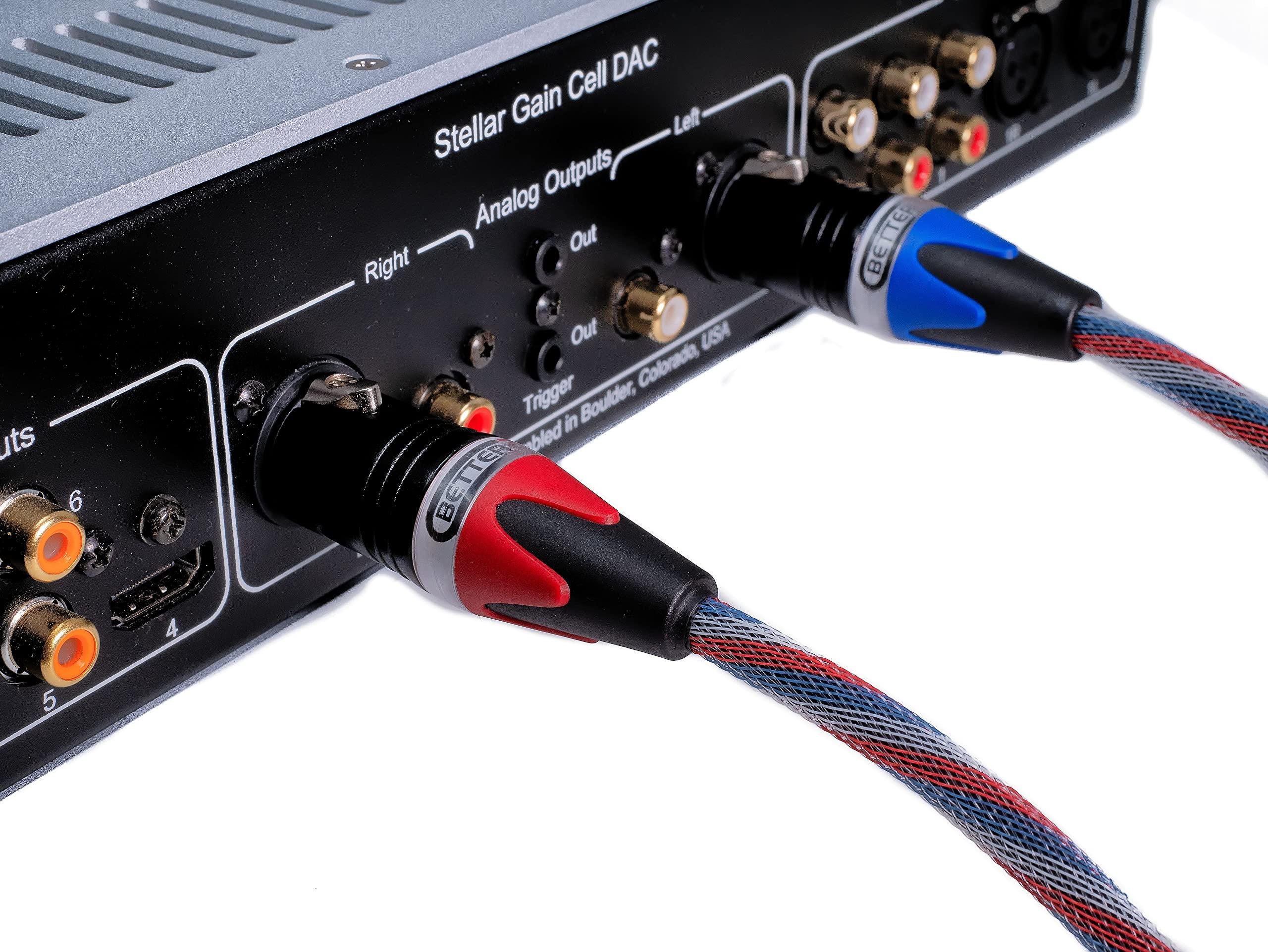 BETTERCABLES.COM Better Cables BETTERCABLES.COM Silver Serpent Patriot Edition Balanced XLR Audiophile Audio Cables (Pair - 2 Cables) - High-End, High-Performance, Silver/Copper Hybrid, Low-Capacitance - 3 Feet