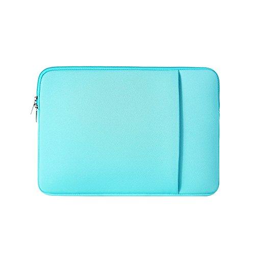 RAINYEAR make life easier RAINYEAR 14 Inch Laptop Sleeve Case Protective Soft Padded Zipper Cover Carrying Computer Bag with Front Pocket & Accessories Pouch, Compatible with 14\" Notebook Chromebook Tablet Ultrabook (Blue)