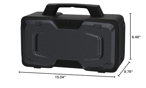 BUGANI BUGANI Bluetooth Speakers, 80W Powerful Portable Wireless Speaker IPX7 Waterproof Speaker, Outdoor Loud Speaker with Handle 24H Playtime, Support Microphone AUX USB Suitable for Party, Pool, Black