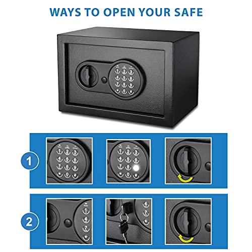 BARSKA Barska Digital Keypad Home & Office Steel Security Safe Lock Box with Deadbolts - 0.36 Cu Ft Compact