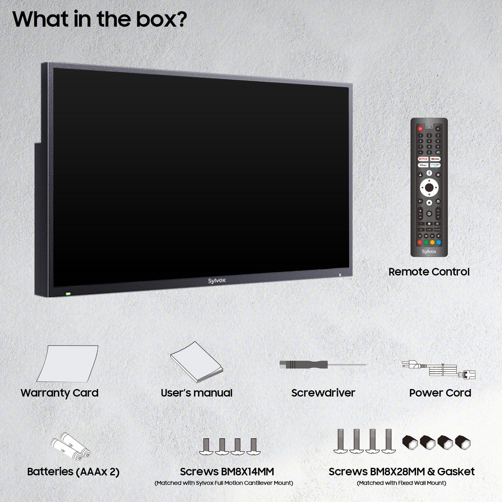 SYLVOX SYLVOX Outdoor TV, 43 inch Smart TV Waterproof Outdoor TVs, 4K Weatherproof Television for Outside, Support Google Assistant, Chromecast, 1000 nit Brightness Partial Sun (Deck Pro 2.0/2024)